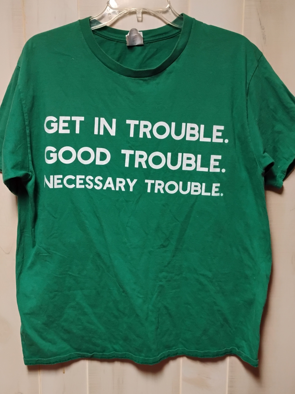 Green Short-Sleeve Graphic Tee with White Motivational Slogan